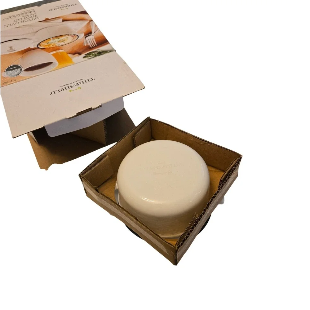 Threshold Mini Cast Iron Dutch Oven‎ Cream White Enamel 0.25 Qt NIB